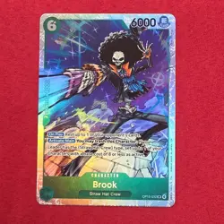 Bandai One Piece Card Game Brook OP15-032 Alternate Art Holo 6000 6C EN - Image 1