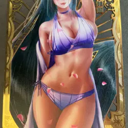 Goddess Story Gold METAL Card - Serial Number #/200! Anime Girl Bikini Hinata - Image 3