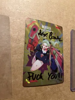 Cyberpunk TCG Anime Expo 2026 Rebecca Having A Moment Foil Signed F*** You card - Image 2