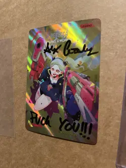 Cyberpunk TCG Anime Expo 2026 Rebecca Having A Moment Foil Signed F*** You card - Image 3