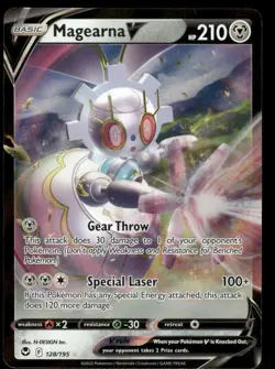 Pokemon Cards Magearna V 128/195 Silver Tempest Holo Rare V NM *2 - Image 1