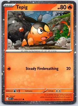 Tepig (Cosmos Holo) 029/217 Common Miscellaneous Cards & Products Pokemon NM - Image 1