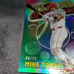 Topps 2026 Series 1 Titans of the Game Mike Trout Angels TOG-2 Green Foil 46/99 - Image 1
