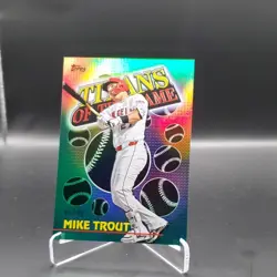 Topps 2026 Series 1 Titans of the Game Mike Trout Angels TOG-2 Green Foil 46/99 - Image 2