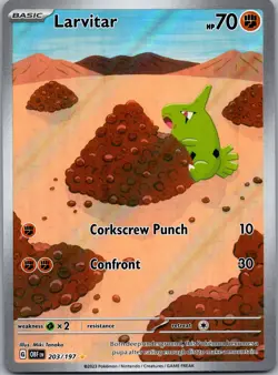Larvitar Holo Illustration Rare OBF 203/197 NM - Image 1