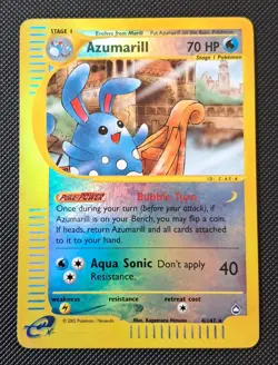 Pokemon Card Azumarill 4/147 Aquapolis Set Reverse Holo Foil EXC / NM - Image 1