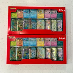 2x Pokemon TCG Prismatic Evolutions Costco Mini Tins 8 Pack Sealed Bundle - Image 1