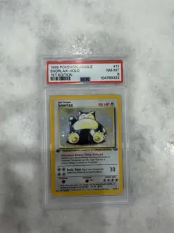 Pokemon 1999 EN Jungle Snorlax 1st Edition Holo Rare 11/64 PSA 8 - Image 1