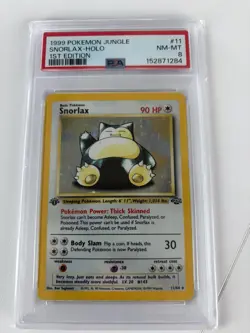 PSA 8 NM-MT Pokemon Jungle 1999 Holo Rare 1st Edition Snorlax 11/64 - Image 1