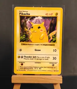 Pokemon TCG | RED CHEEKS SHADOWLESS Pikachu 58/102 | Base Set WOTC | MP/HP - Image 1