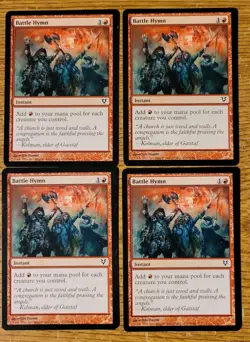 MTG Battle Hymn x4 Avacyn Restored Common NM Playset 4 4x Magic The Gathering - Image 1