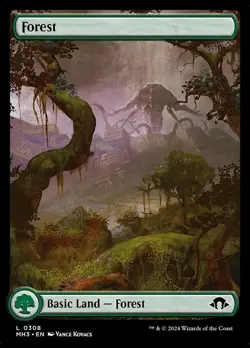 Lot of 20x Forest #308- MH3 Modern Horizons 3 - MTG Magic FULL ART FOIL Land NM - Image 1
