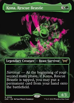 Kona, Rescue Beastie - Foil - Showcase NM, English MTG Duskmourn: Main Set - Image 1
