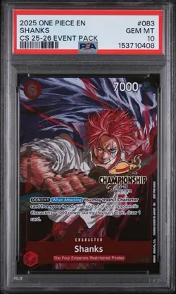 One Piece CS Event Pack Shanks #P-083 Championship 25-26 Stamped Promo PSA 10 💎 - Image 1