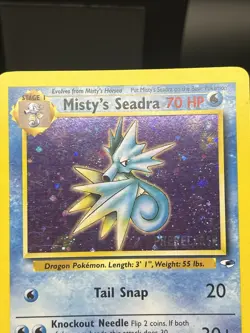 Pokemon Card - Misty's Seadra - #9/132 - Gym Heroes - Holo - SWIRL - Image 2