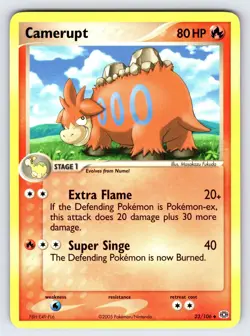 Camerupt 23/106 2005 EX Emerald Pokemon Card TCG Nintendo Non Holo - Nm/Vlp - Image 1