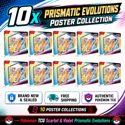 10x Pokemon TCG Prismatic Evolutions Poster Collection *BRAND NEW & SEALED* - Image 1