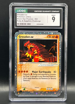 Groudon EX 002 Black Star Promo 2003 Pokemon EX Ruby & Saphire CGC 9 Mint - Image 2