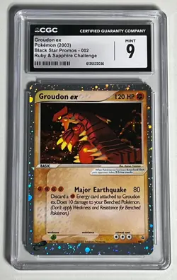 Groudon EX 002 Black Star Promo 2003 Pokemon EX Ruby & Saphire CGC 9 Mint - Image 4