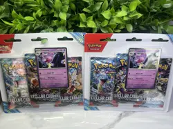 Pokemon Scarlet & Violet Stellar Crown 3 Pack Blister Set Of 2 Tinkaton - Image 1