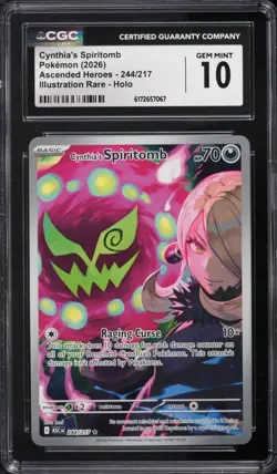 CGC 10 ENGLISH Cynthia's Spiritomb 244/217 Ascended Heroes Holo Pokemon Card - Image 1