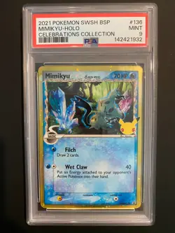 Pokemon Mimikyu (Delta Species) SWSH136 Celebrations Promo Card PSA 9 Mint - Image 1