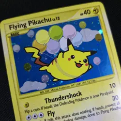 HEAVY HOLO BLEED Flying Pikachu 113/111 Rivals Secret Holo Secret Pokemon Card - Image 1