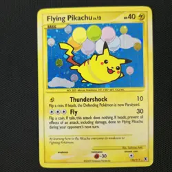 HEAVY HOLO BLEED Flying Pikachu 113/111 Rivals Secret Holo Secret Pokemon Card - Image 4