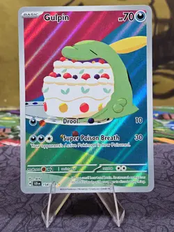 Pokemon TCG Gulpin 154/142 Stellar Crown Illustration Rare Holo Card NM - Image 1
