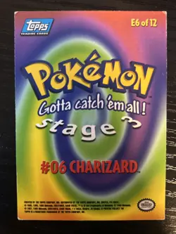 Vintage Topps Charizard Stage 3 E6 of 12 #06 Pokemon Card 1998 Non-Holo RARE - Image 2