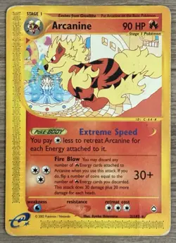 Pokemon Arcanine Card TCG Aquapolis E-Reader Non Holo 2/147 HP WOTC Rare - Image 1