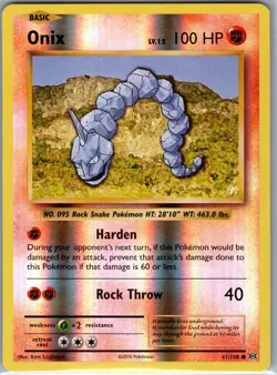 Onix 61/108 Reverse Holo XY - Evolutions - Pokemon Card - NM - Image 1