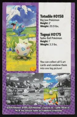 Togepi & Totodile Art Card Ascended Heroes Pokemon Near Mint - Image 2
