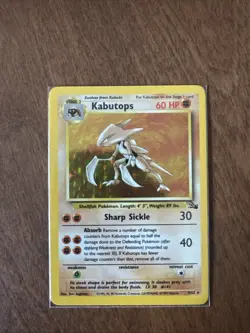 Kabutops 9/62 Pokemon TCG Unlimited Fossil Holo Rare WOTC LP - Image 1