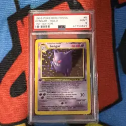 Pokemon TCG Gengar Fossil 1st Edition Holo Rare 5/62 PSA 9 (1999) - Image 1