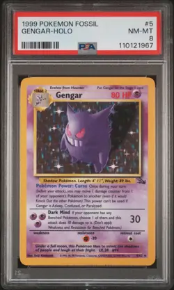 Pokemon TCG Gengar 5/62 Fossil Holo Rare PSA 8 - Image 1