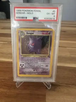 Pokemon TCG Fossil Gengar 5/62 Holo Rare PSA 6 EX-MT - Image 1