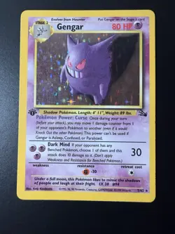 Wizards of the Coast Pokemon TCG Gengar 5/62 Fossil 1st Ed Holo Rare EN 80HP - Image 1