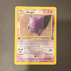 Pokemon TCG Gengar Fossil 5/62 Holo Rare 1st Edition 80 HP English - Image 1