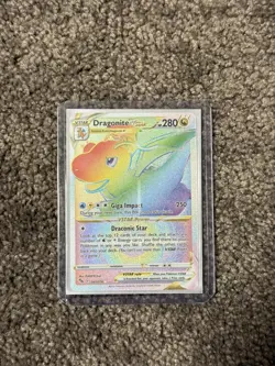 Pokemon Go Sword & Shield Dragonite VStar Rainbow Secret Rare 081/078 NM - Image 1