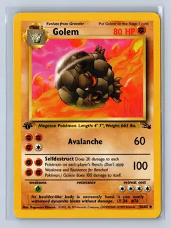 1999 Pokemon Fossil 1st Edition Golem #36/62 LP - Image 1