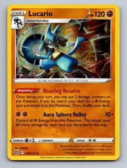 Lucario 079/172 Holo Rare Brilliant Stars Pokemon Near Mint - Image 1