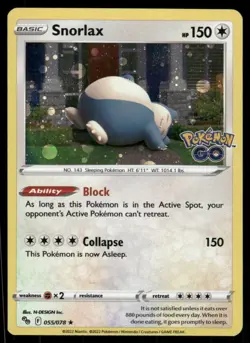 2018 Pokemon Snorlax Holo Promo Miscellaneous Cards & Products 055/078 Holo HP - Image 1