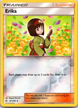Erika 191/236 Uncommon Cosmic Eclipse Pokemon Reverse Holo NM - Image 1