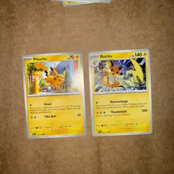 Pokemon TCG Raichu 064/193 & Pikachu 062/193 SV02 Paldea Evolution Cards Set NM - Image 2