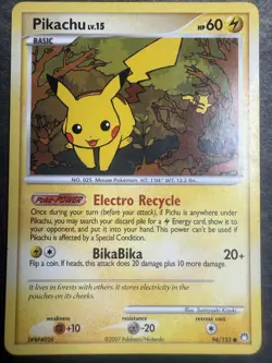 Pikachu 94/123 Common Mysterious Treasures Pokemon Moderately Played - Image 1