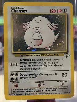 Pokemon TCG Chansey Base Set 2 3/130 Holo Unlimited Holo Rare LP SWIRL 2 - Image 1