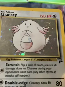 Pokemon TCG Chansey Base Set 2 3/130 Holo Unlimited Holo Rare LP SWIRL 2 - Image 2
