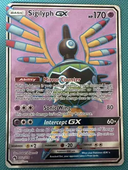 Pokemon Sigilyph GX 202/214 SM-Lost Thunder Ultra Rare Full Art Holo Eng - Image 1