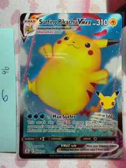 Pokemon TCG 25th Celebrations Surfing Pikachu VMAX 009/025 Rare Holo NM - Image 1